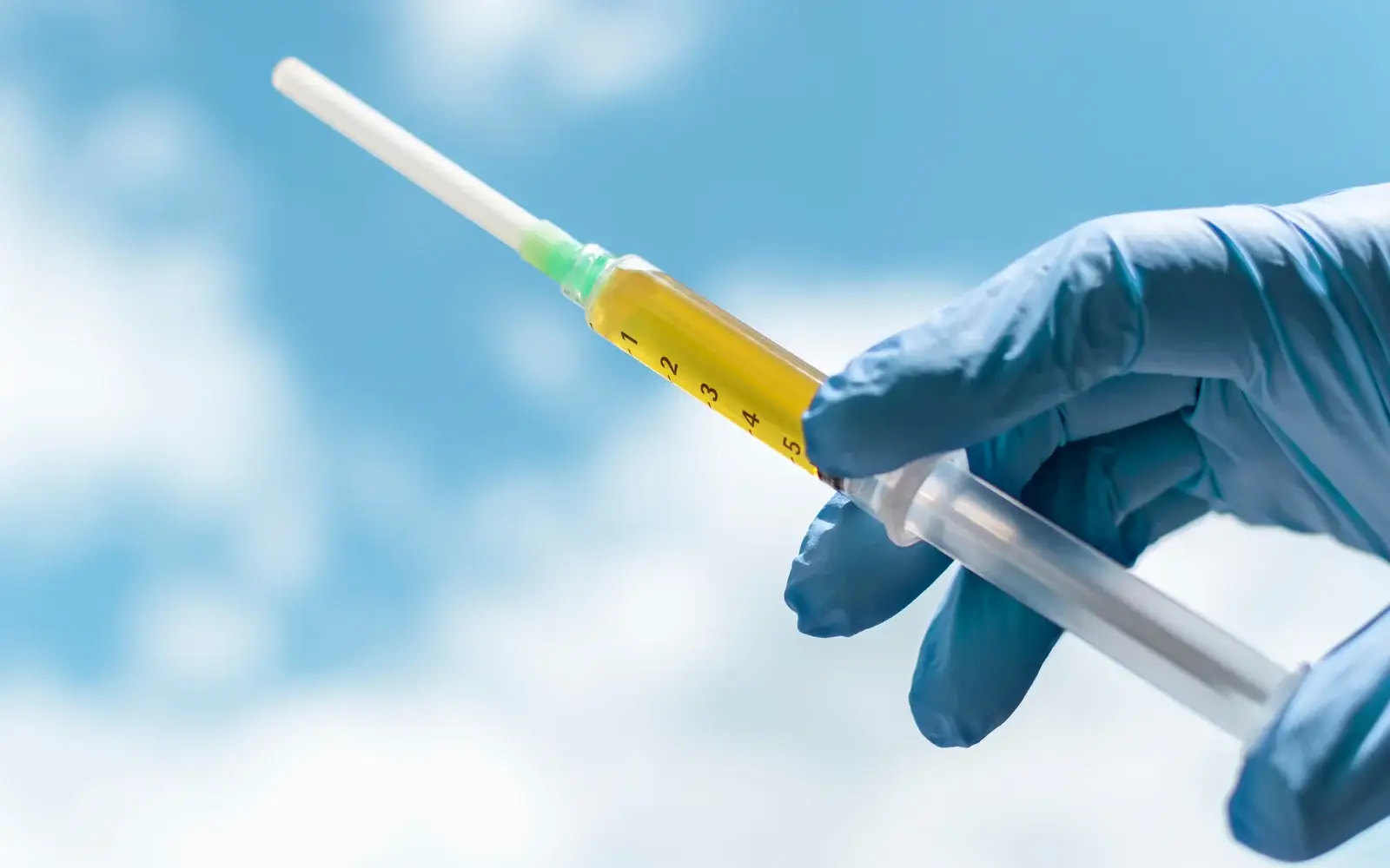 A prepared vial of platelet-rich plasma ready for treatment in South Tempe, AZ