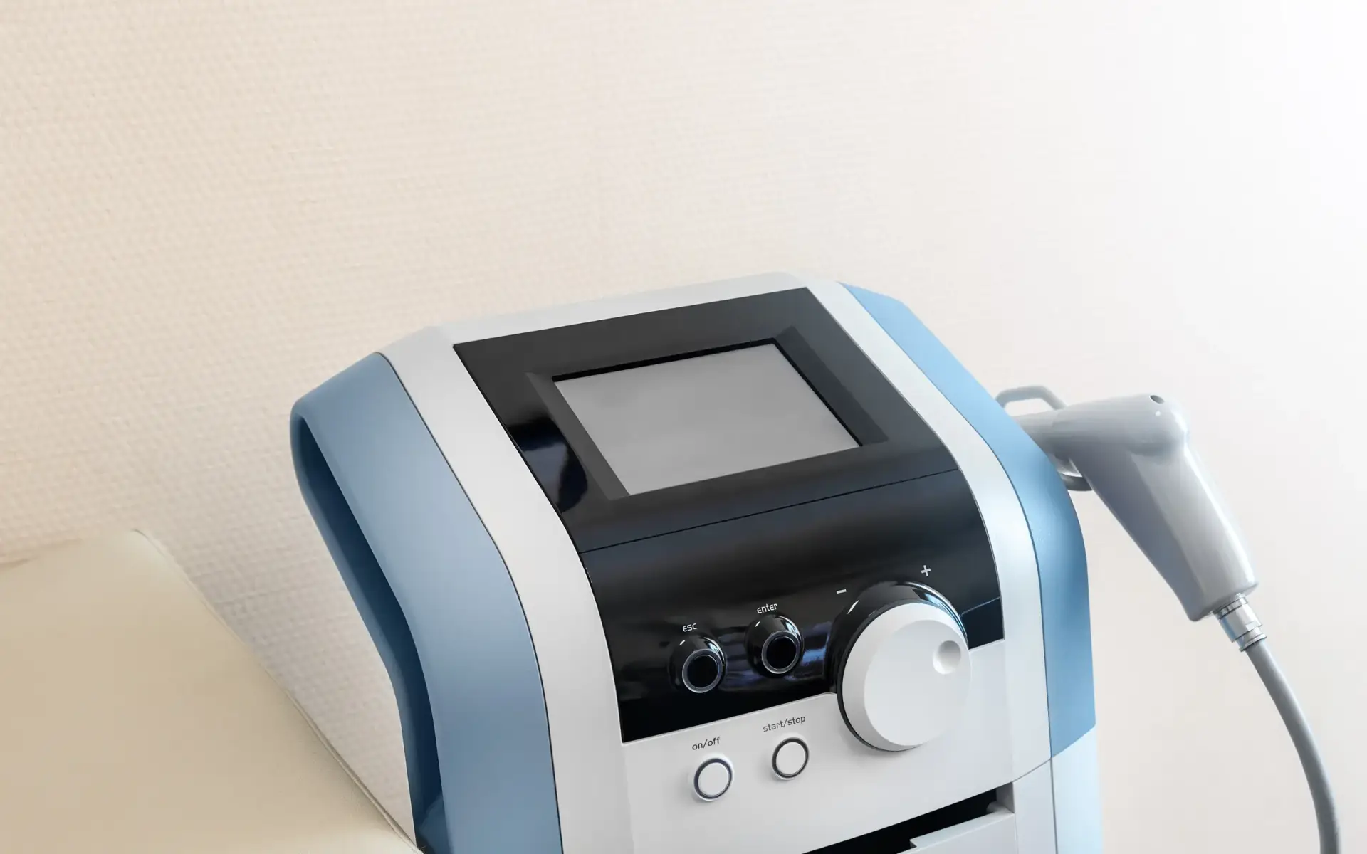 Acoustic wave therapy device used for erectile dysfunction treatment at Pure Body Health in South Tempe, AZ