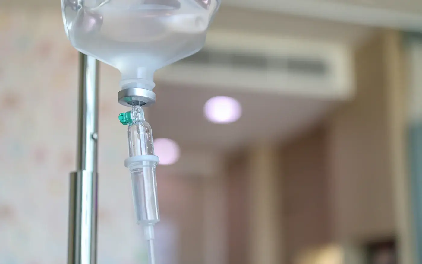 IV therapy drip bag at a health optimization clinic in Tempe, AZ