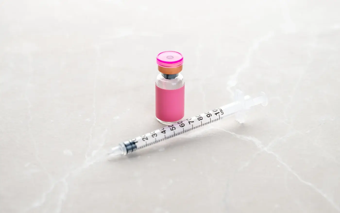 Peptide therapy vial and syringe prepared by a physician in South Tempe, AZ