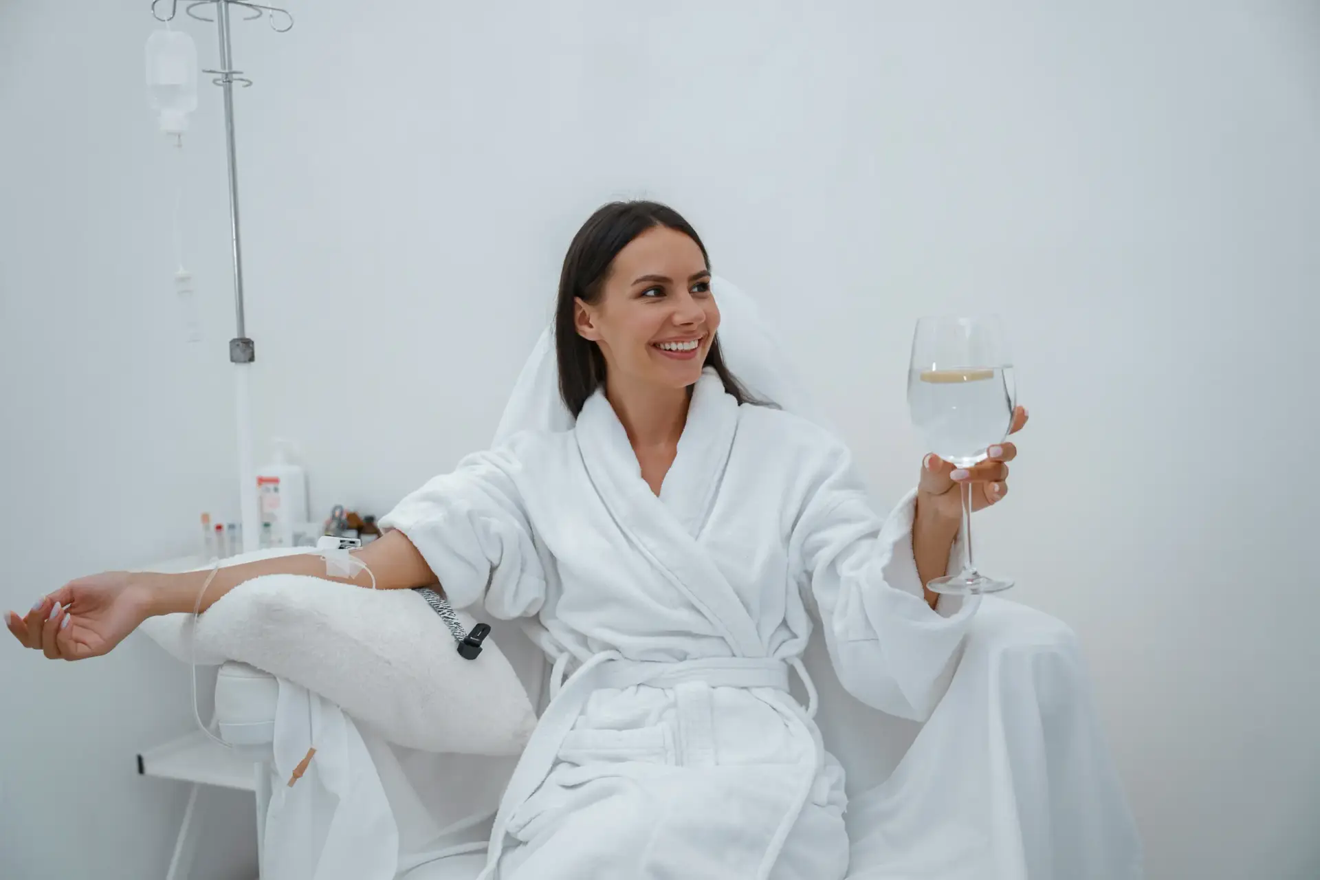 Woman relaxing during an IV vitamin therapy session in South Tempe, AZ