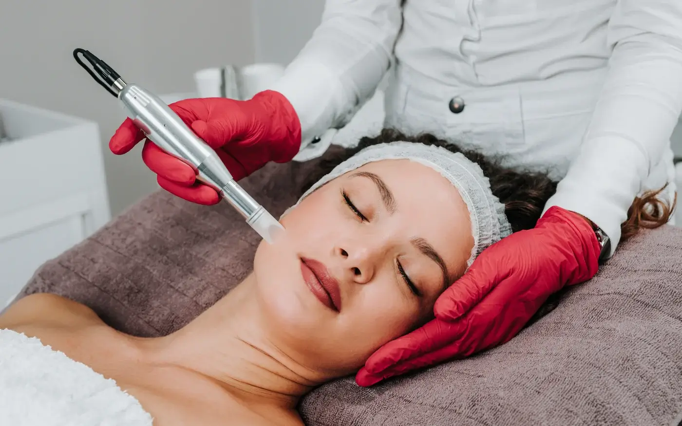 Microneedling facial treatment at a medical aesthetics clinic in South Tempe, AZ