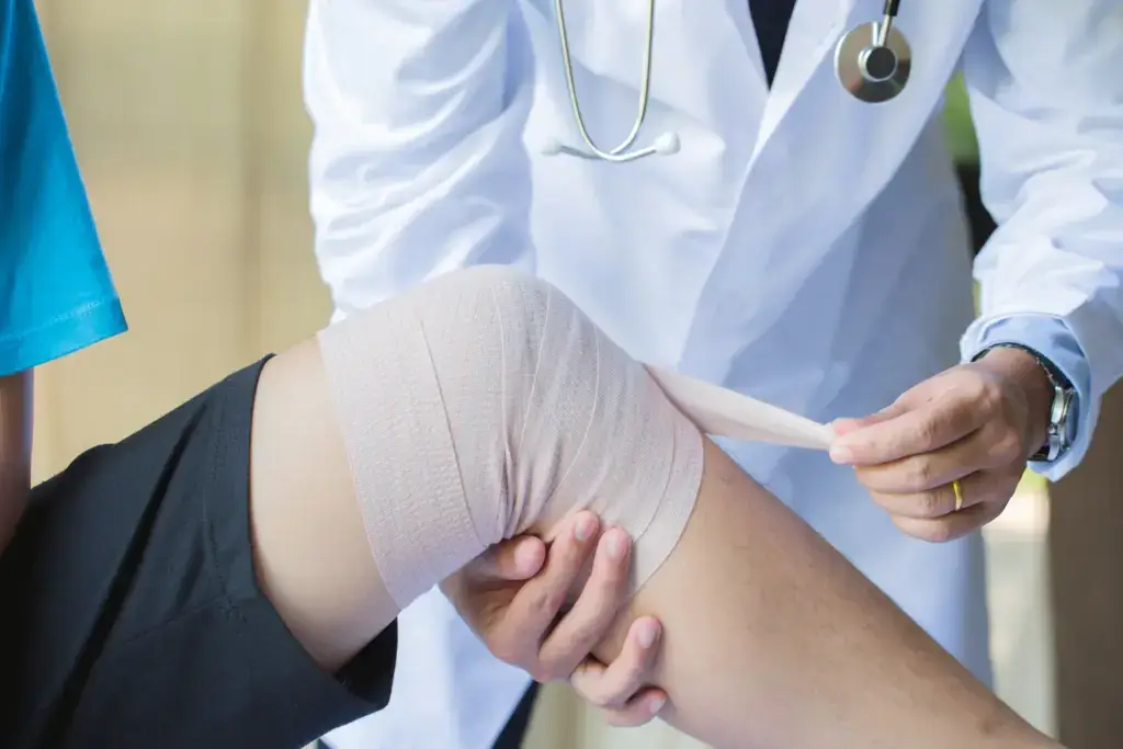 A physician examining a painful joint during a pain evaluation in South Tempe, AZ